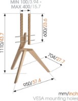 Nosač podni VOGEL'S NEXTOP1, 46“ - 70“, nosivost 40kg, mobilni