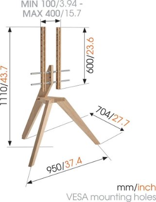 Nosač podni VOGEL'S NEXTOP1, 46“ - 70“, nosivost 40kg, mobilni