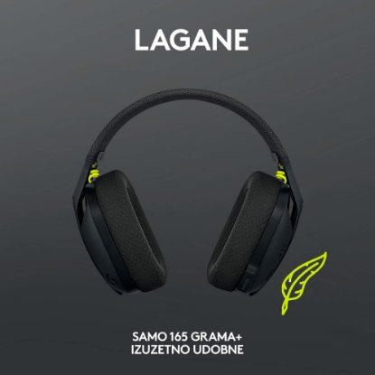Slušalice LOGITECH Gaming G435 Lightspeed, USB-C, bežične, BT, crne