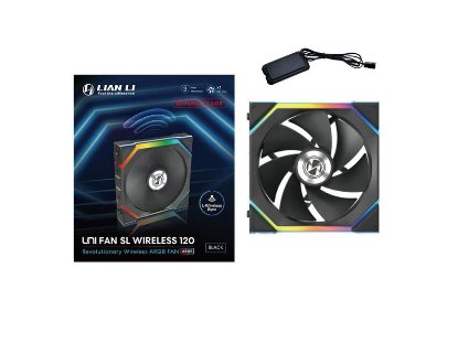 Ventilator LIAN LI UNI FAN SL Wireless Reverse Blade, ARGB, 120mm PWM, crni