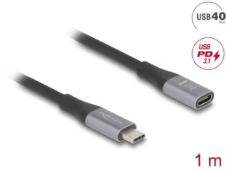 Kabel DELOCK, USB-C 4.0 (M) na USB-C (Ž), 1m, crni