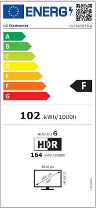 RABLJENI - LED TV 65" LG OLED65B33LA, 4K UHD, DVB-T2/C/S2, Smart TV, HDMI, USB, BT, WiFi, LAN, energetski razred G