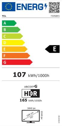 LED TV 75" TCL 75V6B, Android TV, 4K UHD, DVB-T2/C/S2, HDMI, Wi-Fi, USB, energetski razred E