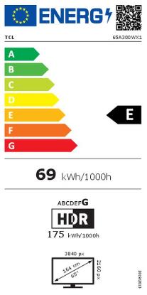 QLED TV 65" TCL NXTFRAME 65A300W, Google TV, 4K UHD, DVB-T2/C/S2, HDMI, Wi-Fi, USB, BT, energetski razred E