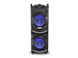 Karaoke AKAI DJ-S5H, 400W, DJ mikseta, EQ, FM, dual ulazi, daljinski, bež. Mikrofon, crni