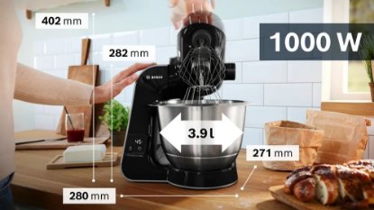 Kuhinjski robot BOSCH MUM5XC4E, sa vagom, 1000 W, 3,9 l, srebrni