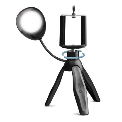 Selfie tripod SBS, TESELFIERINGMINI, s svjetlosnim prstenom, crni