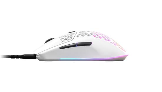 Miš STEELSERIES Aerox 3 2022 Edition, optički, RGB, 8500 CPI, bijeli, USB
