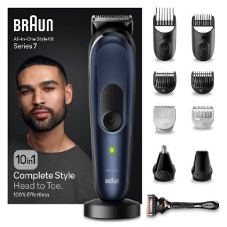 Aparat za šišanje/trimer BRAUN serija 7 7410, 10 u 1, kosa, brada, nos, plavi