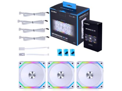 Ventilator LIAN LI Uni Fan SL120 V2 RGB PWM, 120mm, bijeli, 3 ventilatora, kontroler