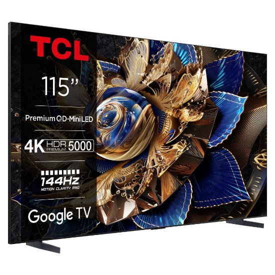 Mini-LED TV 115" TCL 115X955 MAX, Google TV, 4K UHD, 144Hz, DVB-T2/C/S2, HDMI, Wi-Fi, BT, USB, LAN - energetski razred G
