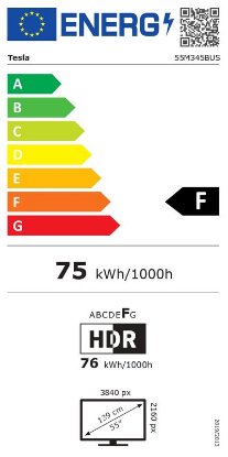 LED TV 55" TESLA 55M345BUS, Smart TV, 4K UHD, DVB-T2/C/S2, Wi-Fi, USB, HDMI, LAN, energetski razred F