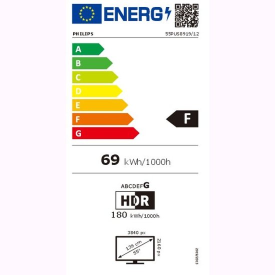 IZLOŽBENI - LED TV 55" PHILIPS 55PUS8919/12, Smart TV, 4K UHD, DVB-T2/C/S2, HDMI, Wi-Fi, USB, LAN - energetski razred F