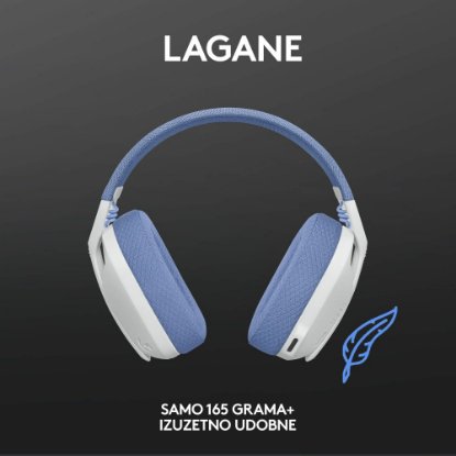 Slušalice LOGITECH Gaming G435 Lightspeed, USB-C, bežične, BT, lila-bijele
