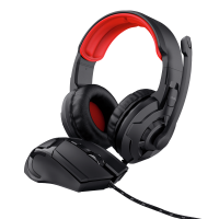 Miš + slušalice TRUST GXT785 Ravius, žični, crni, USB