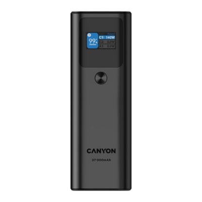 Mobilni USB punjač CANYON PB-2010, 140W , 27000 mAh, PD, QC 3.0, sivi