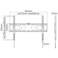 Nosač zidni za TV MANHATTAN 461986, 37" - 70", 50kg, fiksni
