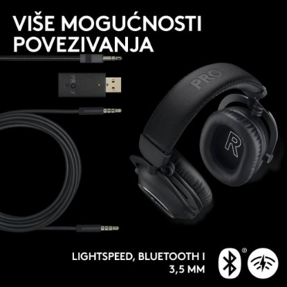 Slušalice LOGITECH G PRO X 2 Lightspeed, 7.1, bežične, crne