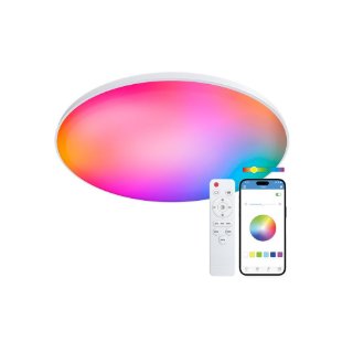 Stropna svjetiljka KSIX Halo, RGBIC + CCT, 47 cm, 6500 lm, 60 W, iLink app