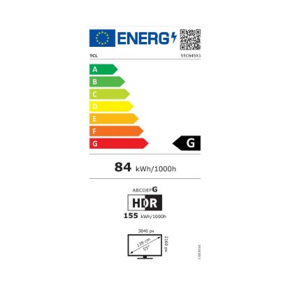 IZLOŽBENI - QLED TV 55" TCL 55C645, Android TV, 4K UHD, DVB-T2/C/S2, HDMI, Wi-Fi, USB, BT, energetski razred G