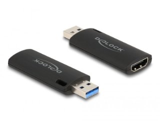 Adapter DELOCK, USB-A 2.0 (M) na HDMI (Ž) Video Capture, 4K 30Hz, crni