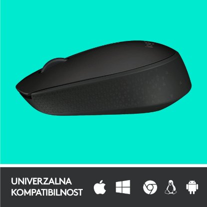 Miš LOGITECH B170, optički, 1000dpi, bežični, crni, USB