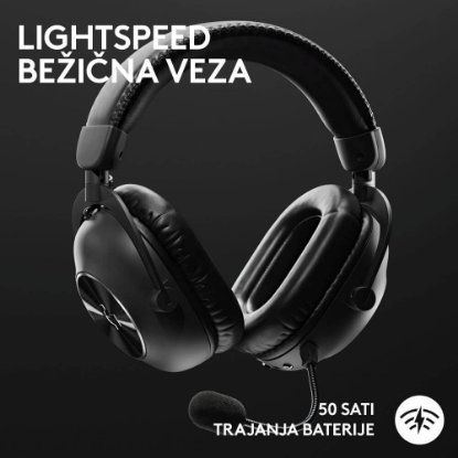Slušalice LOGITECH G PRO X 2 Lightspeed, 7.1, bežične, crne
