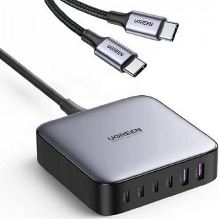 Kućni punjač UGREEN, 200W GaN II, 2XUSB-A, 4XUSB-C, crno-sivi