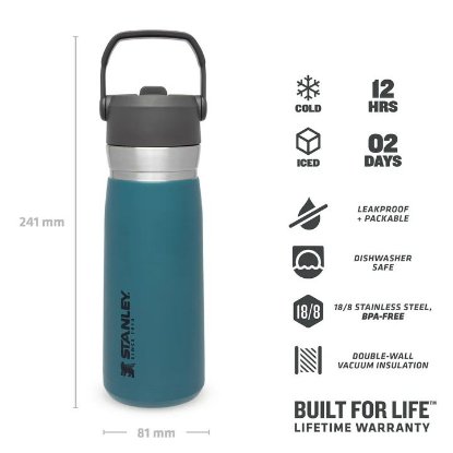 Boca STANLEY Classic Iceflow Flip Straw Water Bottle, 0.65l, plava