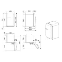 Hladnjak SMEG FAB5RRD5, retro, 73 cm, 34 l, energetski razred D, crveni