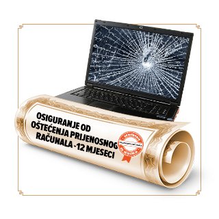 Osiguranje od oštećenja laptopa u trajanju od 12 mjeseci - vrijednosti uređaja 1493,14-1990,84 €