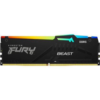 Memorija PC-51200, 64GB, KINGSTON Fury Beast RGB KF564C32BBAK2-64, XMP, DDR5 6400MHz, kit 2x32GB