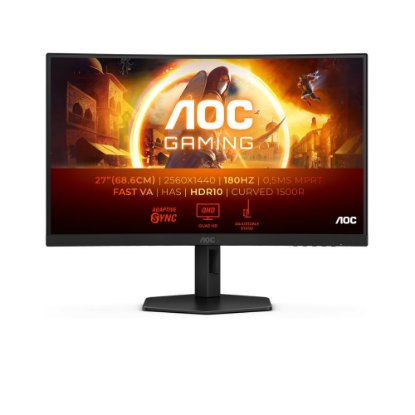 Gaming monitor 27" AOC CQ27G4X, QHD, VA, 180Hz, 1ms, 300cd/m2, FreeSync, zakrivljeni, crni