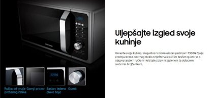 Mikrovalna pećnica SAMSUNG MG23F301TAK/OL, 800 W, 23 l, Grill, crna
