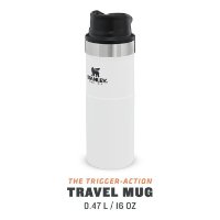 Šalica STANLEY Classic Trigger-Action Travel Mug, 0.47l, bijela