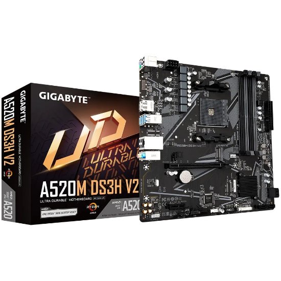 Matična ploča GIGABYTE A520M DS3H V2, AMD A520, DDR4, mATX, s. AM4