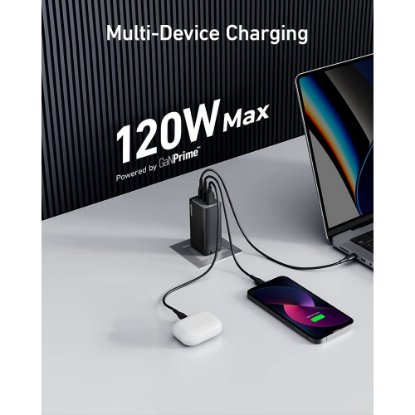 Kućni punjač ANKER 737, A2148311, 120W, USB, 2x USB-C, crni