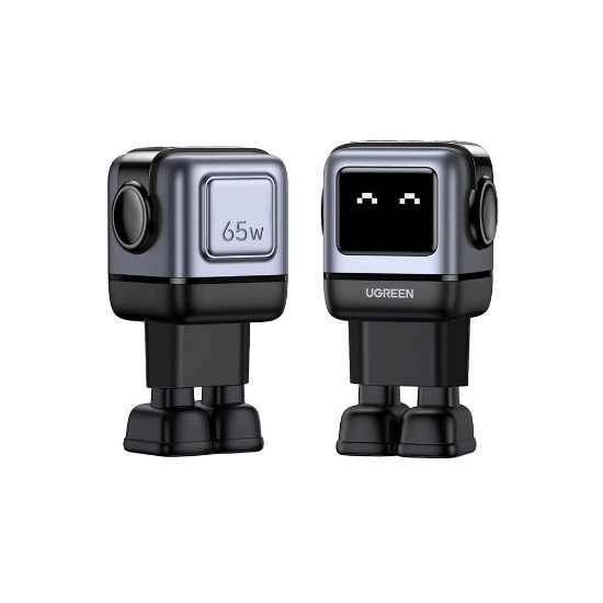 Kućni punjač UGREEN Nexode RG, 65W, 1x USB-A, 2x USB-C, LED ekran, crno-sivi