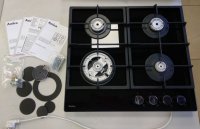 RABLJENI - Ugradbena ploča AMICA DP 6413 LZBG, plinska, , 60 cm, 4 plamenika, staklokeramika, crna