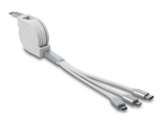 Kabel DELOCK 3-u-1, USB-C na Apple iPhone Lightning / USB Micro-B / USB-C