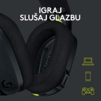 Slušalice LOGITECH Gaming G435 Lightspeed, USB-C, bežične, BT, crne