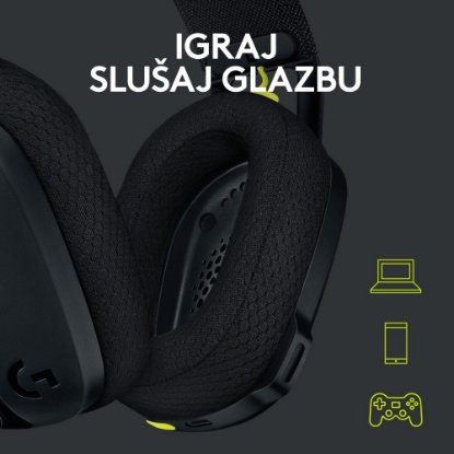 Slušalice LOGITECH Gaming G435 Lightspeed, USB-C, bežične, BT, crne