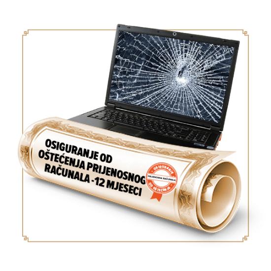 Osiguranje od oštećenja laptopa u trajanju od 12 mjeseci - vrijednosti uređaja 0,13-245,54 €