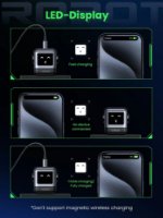 Kućni punjač UGREEN Nexode RG, 65W, 1x USB-A, 2x USB-C, LED ekran, crno-sivi