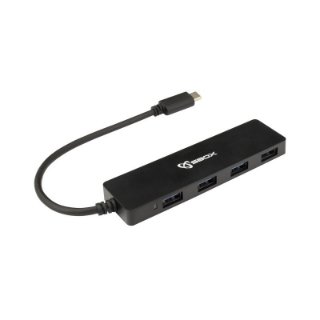 USB HUB SBOX H-404C, 4-portni USB 3.0, crni
