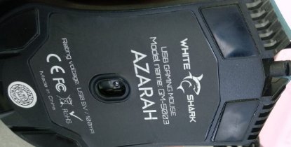 RABLJENI - Miš WHITE SHARK Azarah, 6400dpi, optički, žičani, plavi