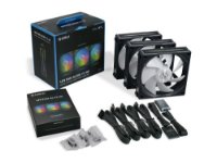 Ventilator LIAN LI Uni Fan AL120 V2 RGB PWM, 120mm, crni, 3 ventilatora, kontroler