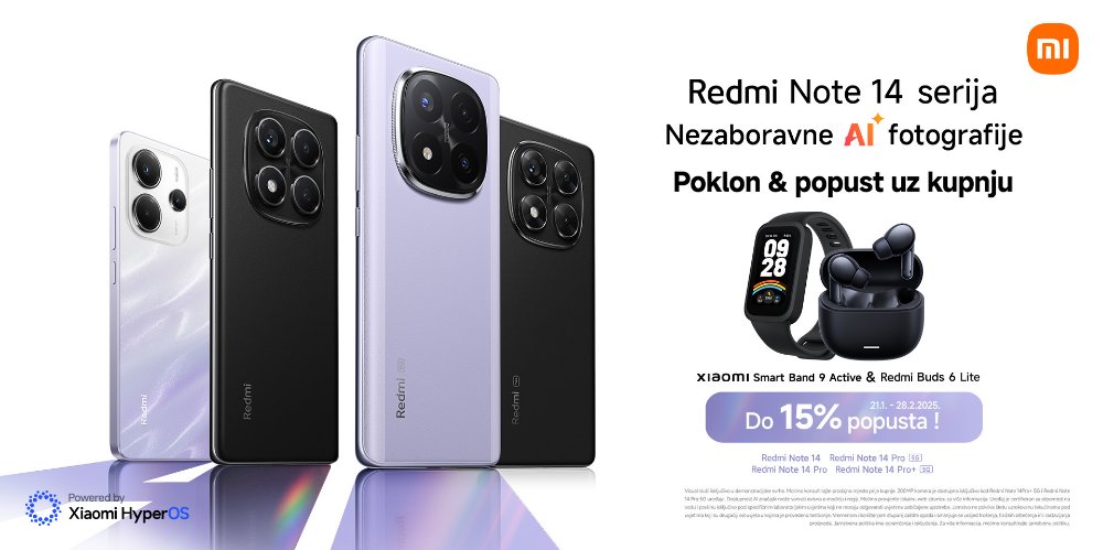 Prikažite detalje za Popusti do 15% na Redmi Note 14 seriju!