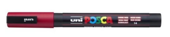 Marker UNI POSCA pc-3m, tamno crveni