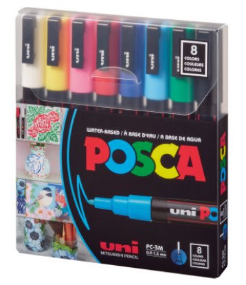 Marker UNI POSCA  pc-3m, sortirane boje 8/1